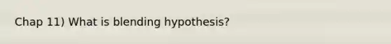 Chap 11) What is blending hypothesis?