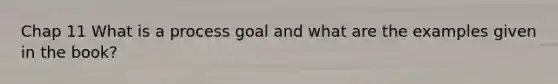 Chap 11 What is a process goal and what are the examples given in the book?