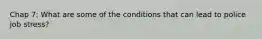 Chap 7: What are some of the conditions that can lead to police job stress?