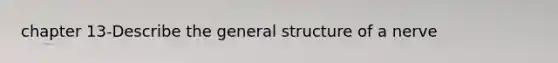 chapter 13-Describe the general structure of a nerve