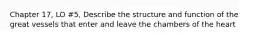 Chapter 17, LO #5, Describe the structure and function of the great vessels that enter and leave the chambers of the heart