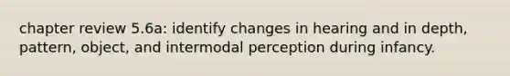 chapter review 5.6a: identify changes in hearing and in depth, pattern, object, and intermodal perception during infancy.