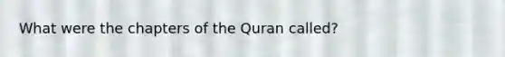 What were the chapters of the Quran called?