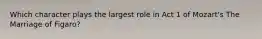 Which character plays the largest role in Act 1 of Mozart's The Marriage of Figaro?