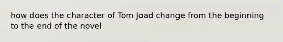 how does the character of Tom Joad change from the beginning to the end of the novel