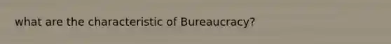 what are the characteristic of Bureaucracy?