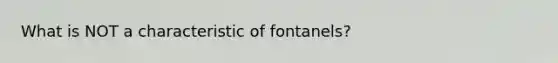 What is NOT a characteristic of fontanels?