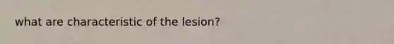 what are characteristic of the lesion?