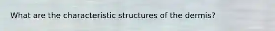 What are the characteristic structures of the dermis?