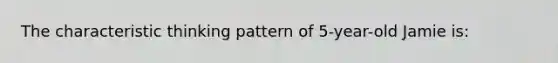 The characteristic thinking pattern of 5-year-old Jamie is: