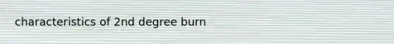 characteristics of 2nd degree burn