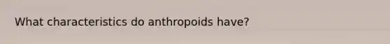 What characteristics do anthropoids have?