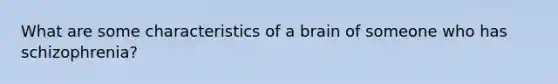 What are some characteristics of a brain of someone who has schizophrenia?