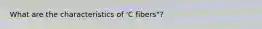 What are the characteristics of 'C fibers"?