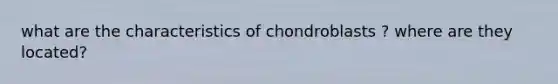 what are the characteristics of chondroblasts ? where are they located?