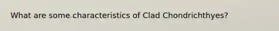 What are some characteristics of Clad Chondrichthyes?