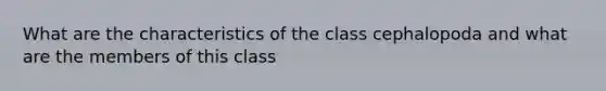 What are the characteristics of the class cephalopoda and what are the members of this class