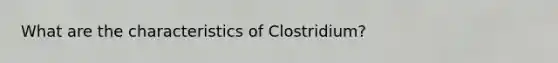 What are the characteristics of Clostridium?