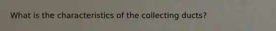 What is the characteristics of the collecting ducts?