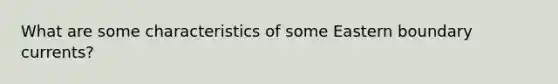 What are some characteristics of some Eastern boundary currents?
