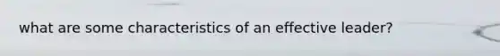 what are some characteristics of an effective leader?
