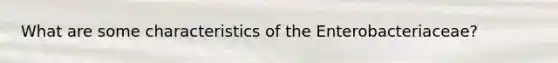 What are some characteristics of the Enterobacteriaceae?