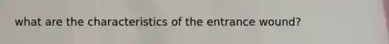 what are the characteristics of the entrance wound?