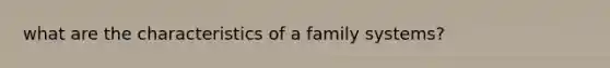 what are the characteristics of a family systems?