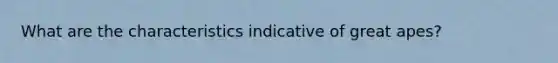 What are the characteristics indicative of great apes?