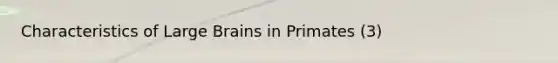 Characteristics of Large Brains in Primates (3)