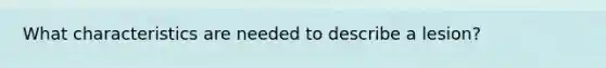 What characteristics are needed to describe a lesion?