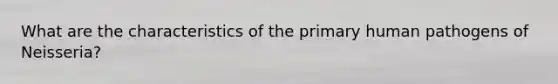 What are the characteristics of the primary human pathogens of Neisseria?