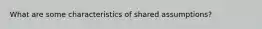 What are some characteristics of shared assumptions?