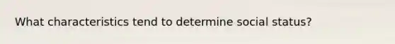 What characteristics tend to determine social status?