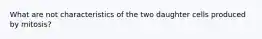 What are not characteristics of the two daughter cells produced by mitosis?