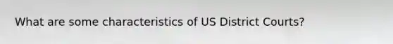 What are some characteristics of US District Courts?