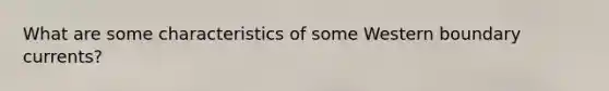 What are some characteristics of some Western boundary currents?