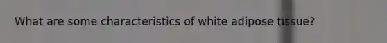 What are some characteristics of white adipose tissue?