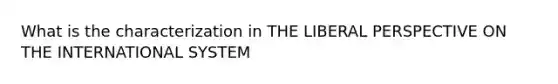 What is the characterization in THE LIBERAL PERSPECTIVE ON THE INTERNATIONAL SYSTEM