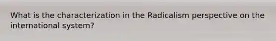 What is the characterization in the Radicalism perspective on the international system?