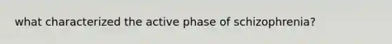 what characterized the active phase of schizophrenia?