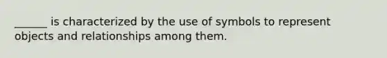 ______ is characterized by the use of symbols to represent objects and relationships among them.