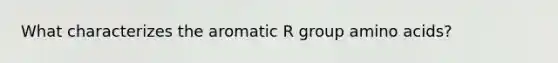 What characterizes the aromatic R group amino acids?