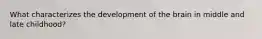 What characterizes the development of the brain in middle and late childhood?