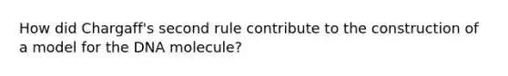 How did Chargaff's second rule contribute to the construction of a model for the DNA molecule?