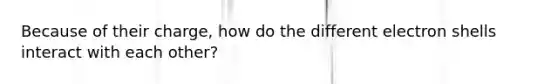 Because of their charge, how do the different electron shells interact with each other?