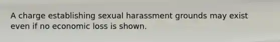 A charge establishing sexual harassment grounds may exist even if no economic loss is shown.