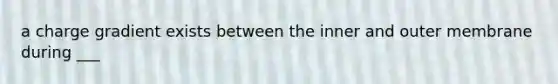 a charge gradient exists between the inner and outer membrane during ___