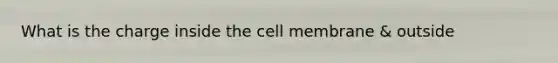 What is the charge inside the cell membrane & outside