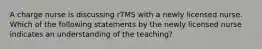 A charge nurse is discussing rTMS with a newly licensed nurse. Which of the following statements by the newly licensed nurse indicates an understanding of the teaching?